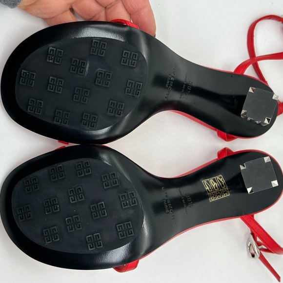 GIVENCHY 105 G Cube Monogram Signature Logo Heels Leather Sandals Shoes - Picture 13 of 16